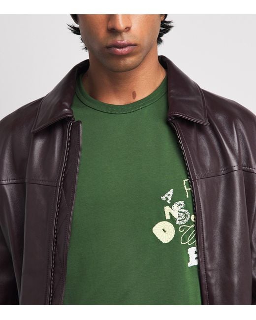 J.W. Anderson Green Cotton Scattered Letters T-Shirt for men