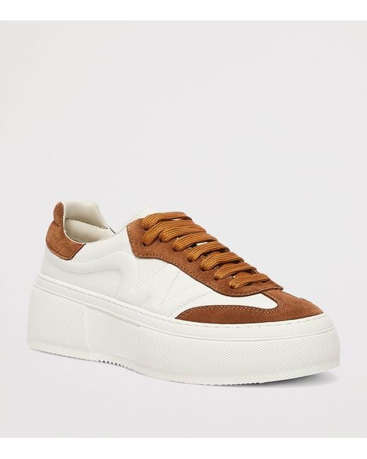 Weekend by Maxmara Brown Leather Platform Sneakers