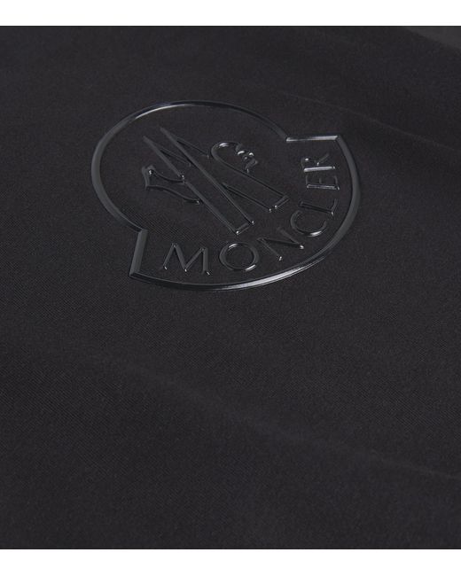 Moncler Black Cotton Flocked Logo T-Shirt for men