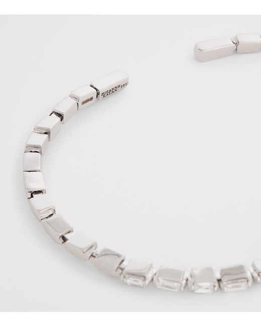 Suzanne Kalan White And Diamond Thin Bold Bangle