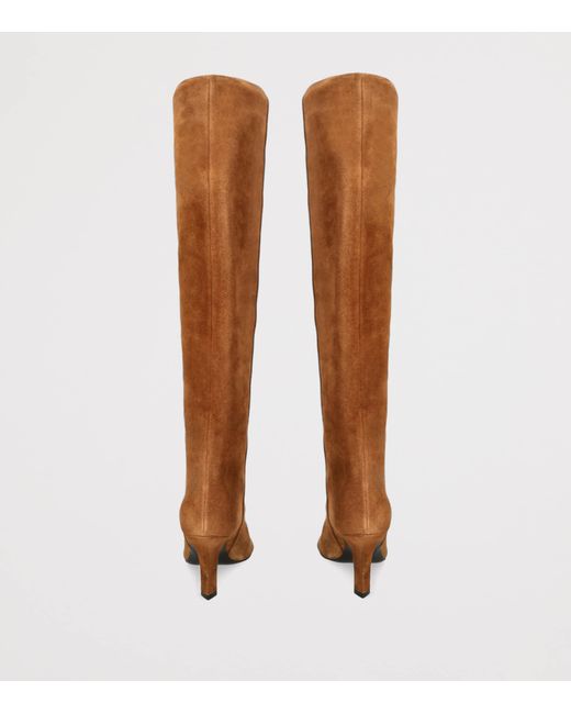 AMINA MUADDI Brown Suede Christine Knee-High Boots 80