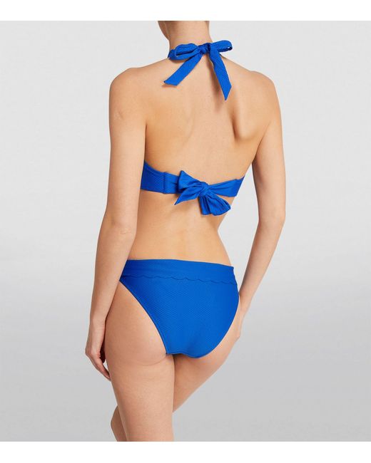 Heidi Klein Blue Forio Scallop Bikini Top