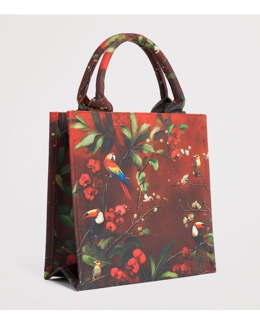 Harrods Red Small Exotics Blend 49 Tote Bag