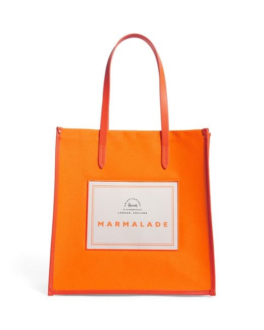Harrods Orange Cotton Marmalade Condiments Shopper Bag