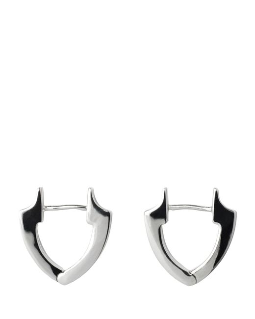 Burberry Metallic Sterling-silver Shield Earrings