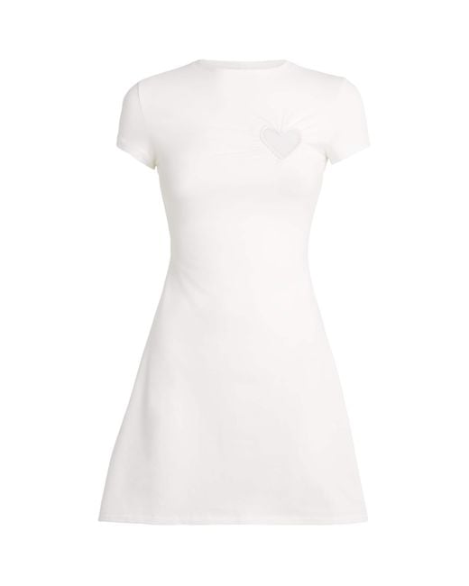 skims heart mini dress SKIMS Mini Dress | Snow Lace Hearts | White | Logo Pointelle | L | Large