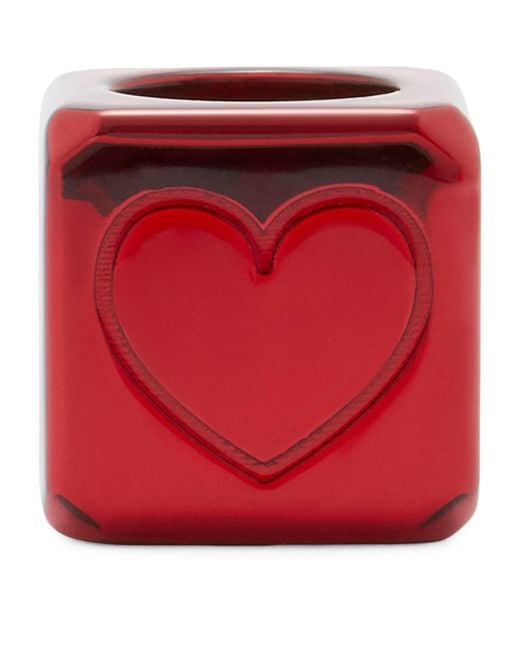 Loewe Red Heart Dice Bag Charm