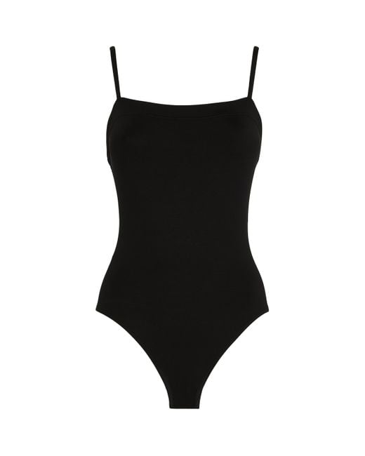 Eres Black Square-Neck Aquarelle Swimsuit