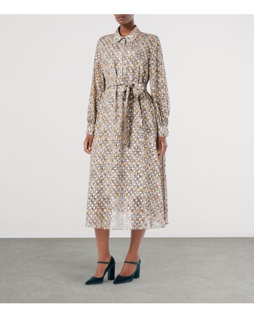 Marina Rinaldi Natural Printed Larix Midi Dress
