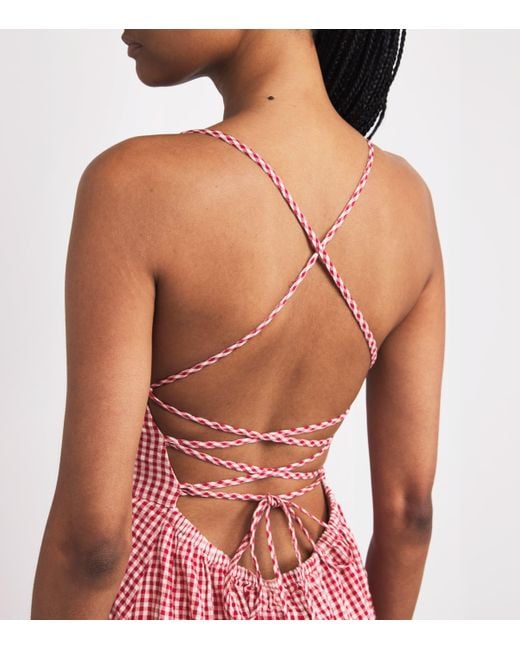 Posse Pink Gingham Halterneck Lori Midi Dress
