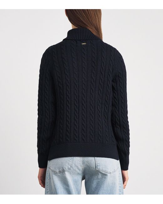 Barbour Blue Wool-Cotton Ambleside Rollneck Sweater
