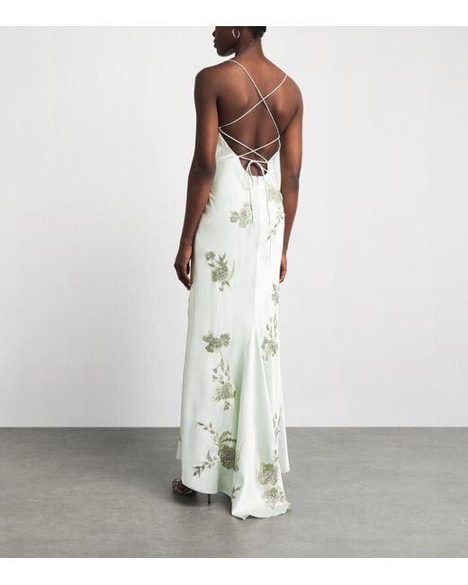 Alice + Olivia White Embellished Montana Maxi Dress