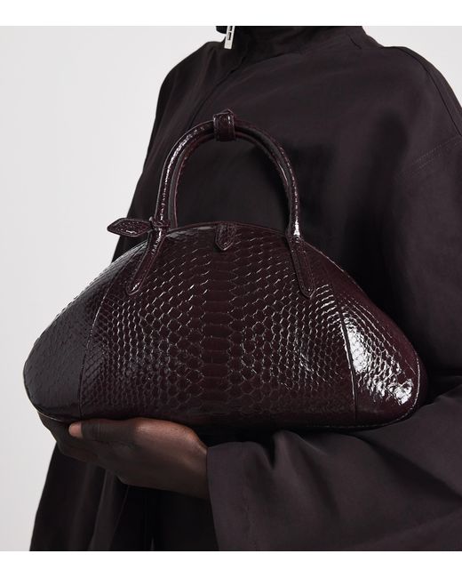 Alaïa Brown Small Snakeskin Purse Top-Handle Bag