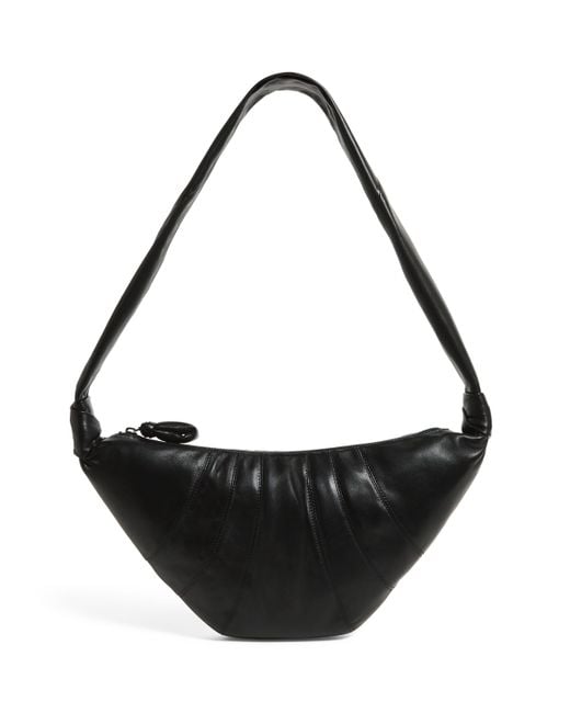 Lemaire Black Medium Nappa Leather Croissant Bag for men