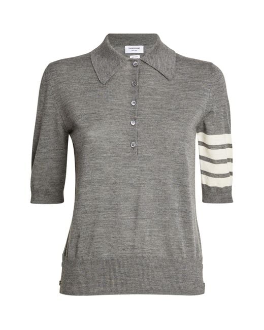 Thom Browne Gray 4-Bar Polo Shirt