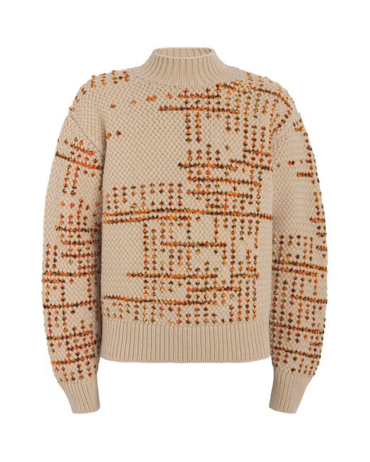 Dries Van Noten Natural Wool-Blend Digital Jacquard Sweater for men