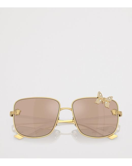 Versace Brown Square Butterfly Sunglasses