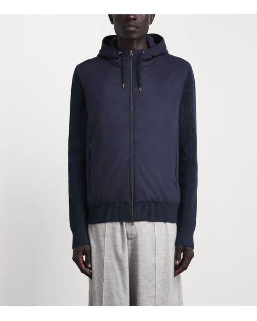 Herno Blue Wool Hybrid Jacket for men