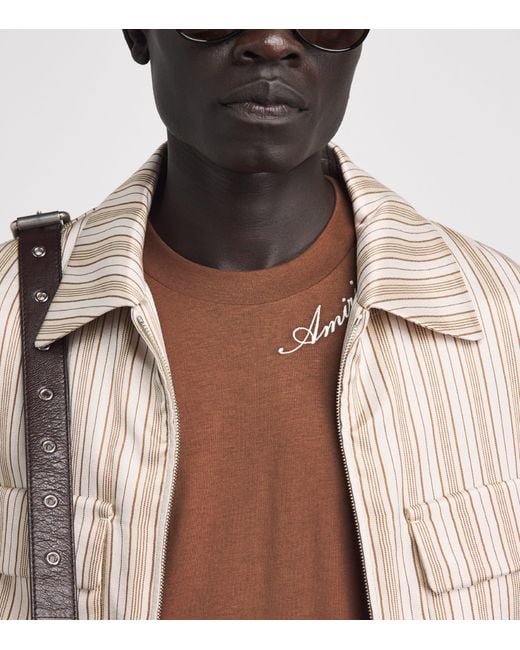 Amiri Brown Cotton Script T-Shirt for men