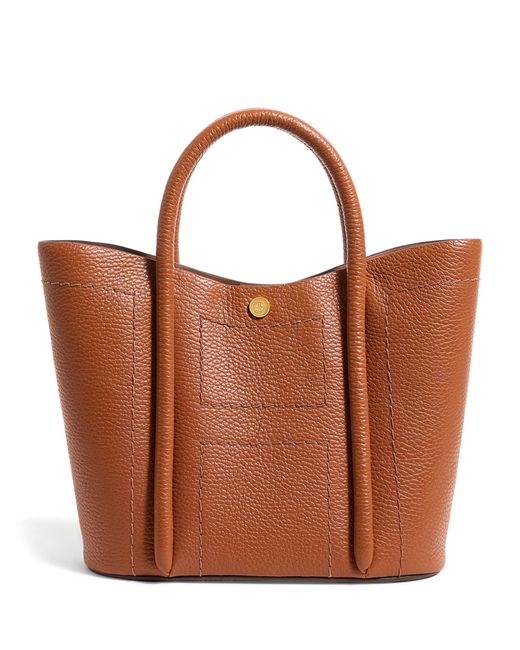 Harrods Brown Grab Leather Rope Tote Bag