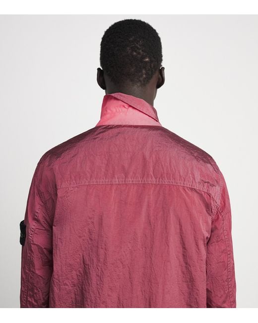 Stone Island Pink Nylon Metal Overshirt for men