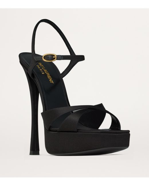 Saint Laurent Black Debbie Platform Sandals 110