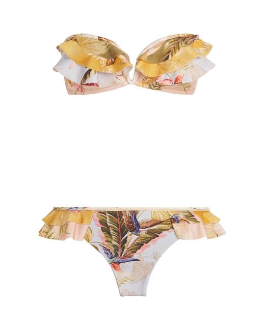 Zimmermann Metallic Frill-Trim Ascension Bikini