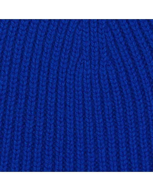 Tom Ford Blue Cashmere Logo Beanie for men