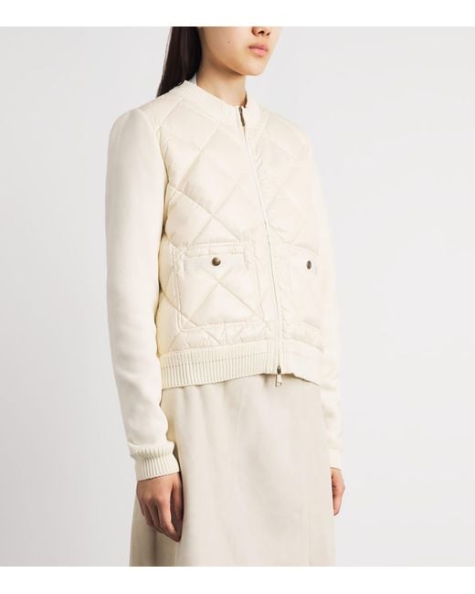 Moncler White Cotton Quilted Hybrid Jacket