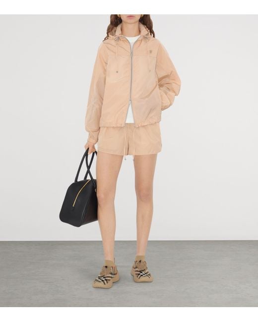 Burberry Natural B Shield-Plaque Windbreaker Jacket