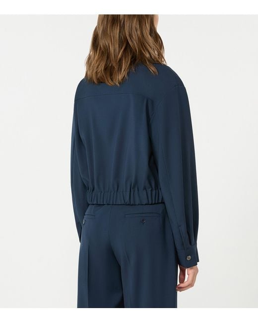 Weekend by Maxmara Blue Virgin Wool Jacket