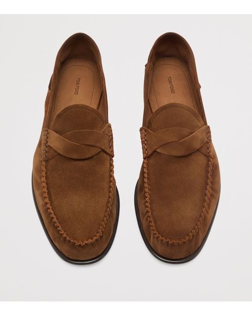 Tom Ford Brown Suede Loafers