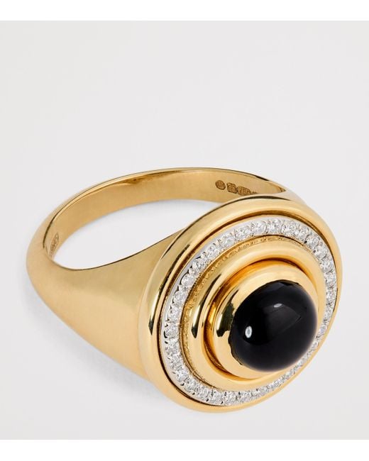 L'Atelier Nawbar Metallic And Diamond Lot N*91 Mimette Signet Pinky Ring