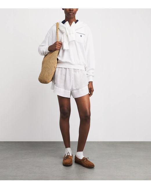 Polo Ralph Lauren White Towelling Polo Pony Sweatshirt