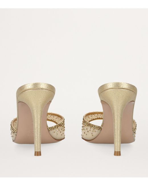 Gianvito Rossi Metallic Embellished Rania Mules 85