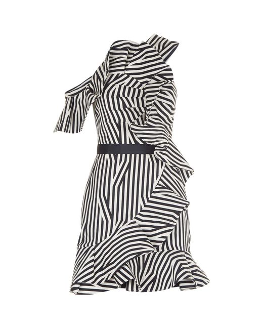 Self portrait monochrome stripe dress cheap