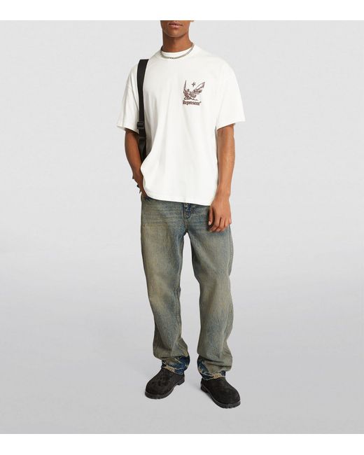 Represent Gray Baggy Straight Jeans for men