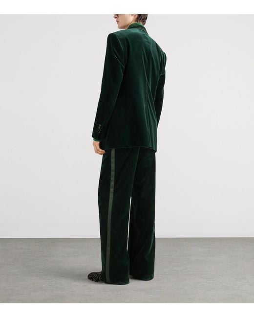 Dolce & Gabbana Black Velvet Wide-Leg Trousers for men
