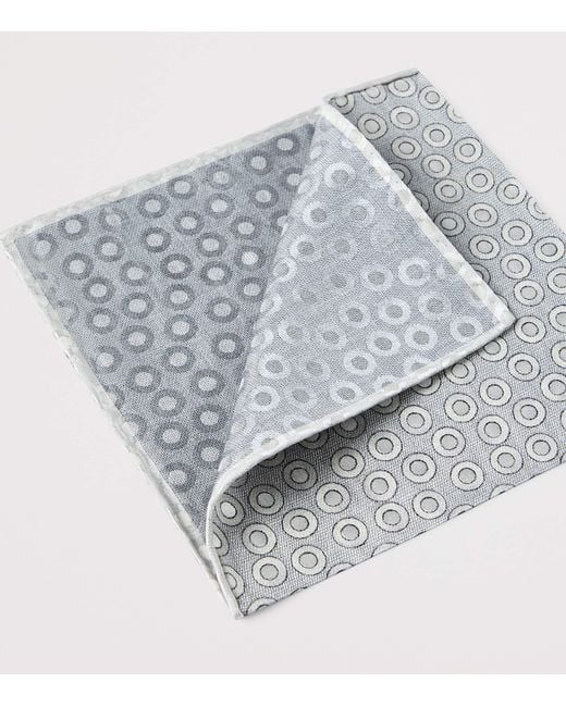 Brunello Cucinelli Metallic Silk Polka-Dot Pocket Square for men