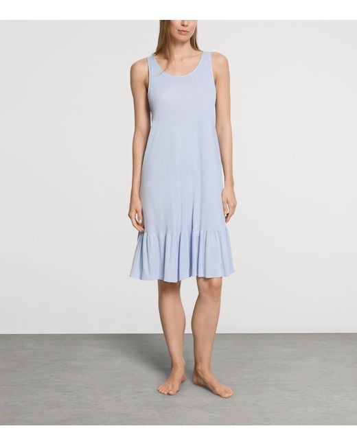 Hanro Blue Modal Sleeveless Isabella Nightdress