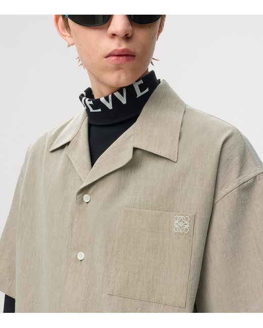 Loewe Gray Wool-Blend Anagram Shirt for men