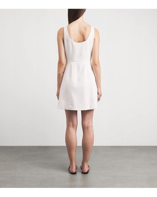 Theory White Linen-Blend Mini Dress