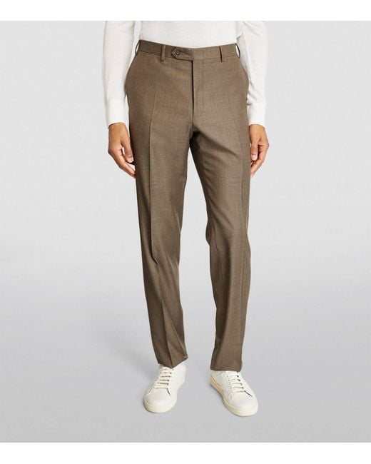 Canali Gray Wool Tailored Trousers for men