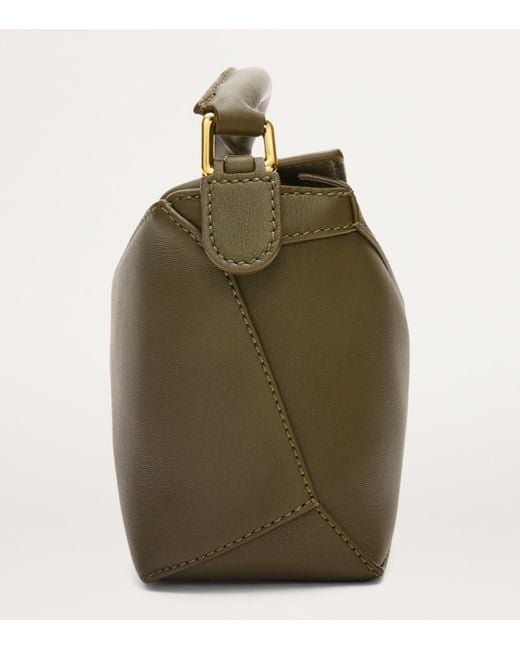 Loewe Green Mini Leather Puzzle Edge Top-Handle Bag