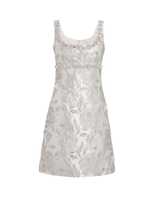 Huishan Zhang Gray Jacquard Tristan Mini Dress