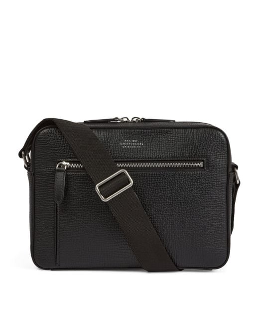 Smythson Black Ludlow Leather Cross-Body Bag for men