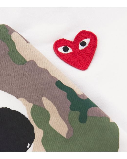 COMME DES GARÇONS PLAY White Camouflage Half Heart Logo T-Shirt for men