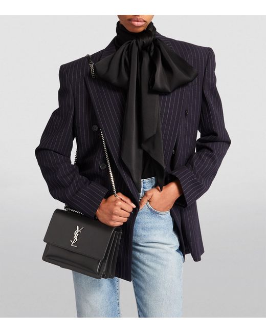 Saint Laurent Black Medium Sunset Shoulder Bag