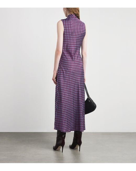 Claudie Pierlot Purple Satin Printed Midi Dress