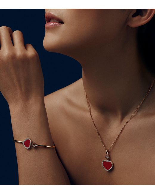 Chopard Metallic Diamond And Stone Happy Hearts Bangle